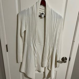 WHBM Cream Ribbed Sweater